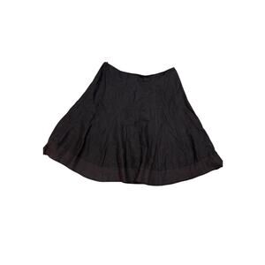 Eileen Fisher Women's 100% Irish Linen Midi Flare Skirt - Dark Brown - Size XL